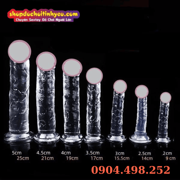 Dương vật giả gắn tường trong suốt
