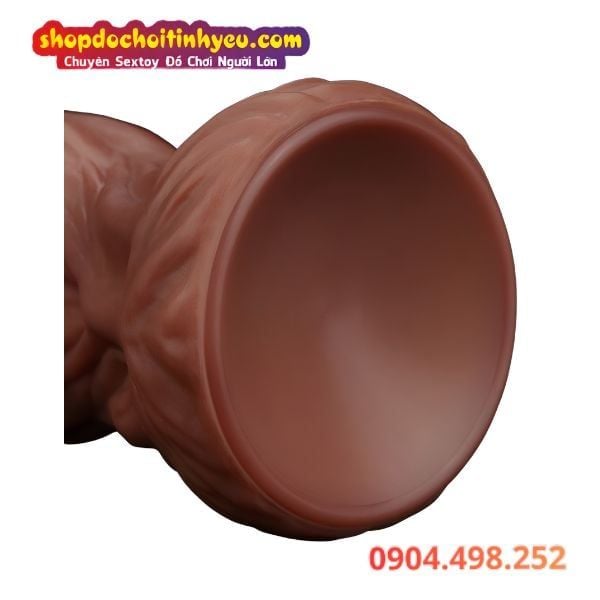Dương Vật Giả Khổng Lồ Silicone Hai Lớp Đế Hút Chân Không
