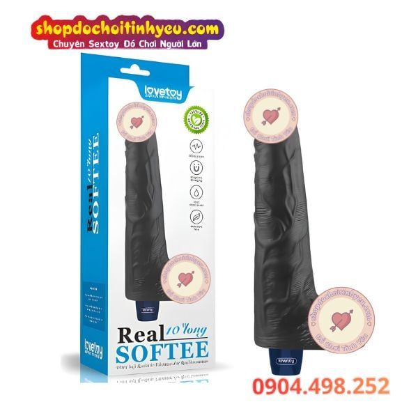 Dương Vật Giả Màu Đen Rung Nhiều Chế Độ Mạnh Mẽ REAL SOFTEE