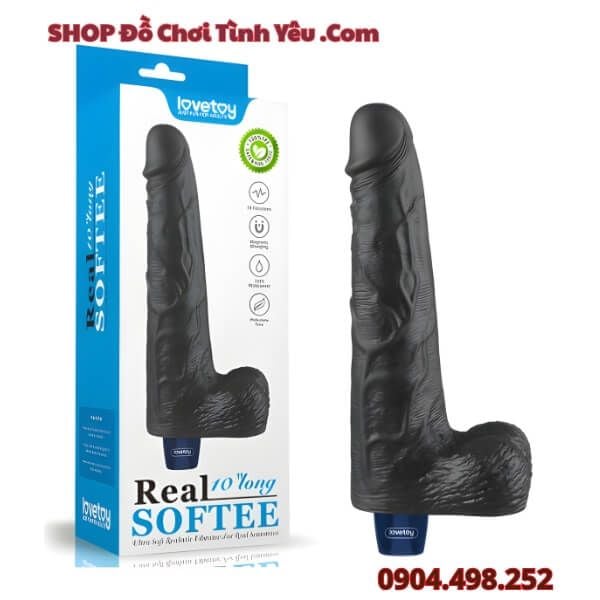 Dương Vật Giả Màu Đen Rung Nhiều Chế Độ Mạnh Mẽ REAL SOFTEE