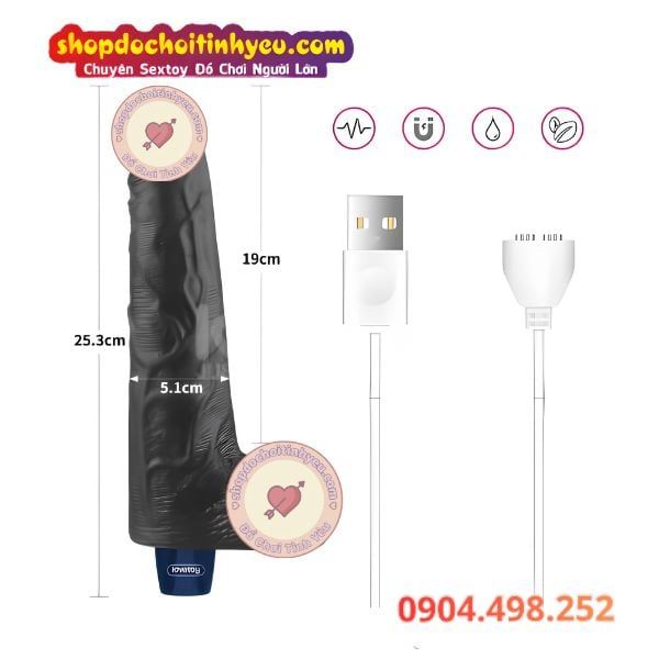 Dương Vật Giả Màu Đen Rung Nhiều Chế Độ Mạnh Mẽ REAL SOFTEE