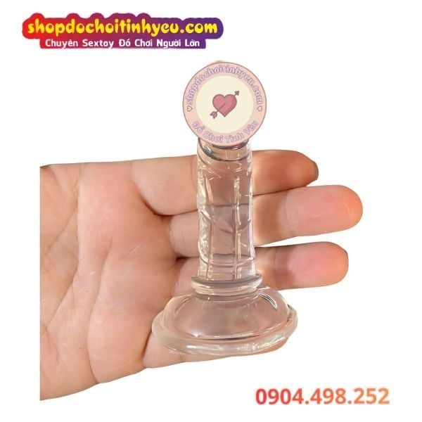 Dương Vật Giả Mini Bé Xíu Đế Hít Trong Suốt Không Có Bìu