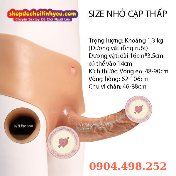 Dương vật giả rỗng ruột liền quần cho nam
