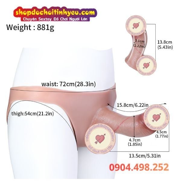 Dương Vật Giả Rỗng Ruột Nối Liền Quần Giúp Tăng Kích Thước