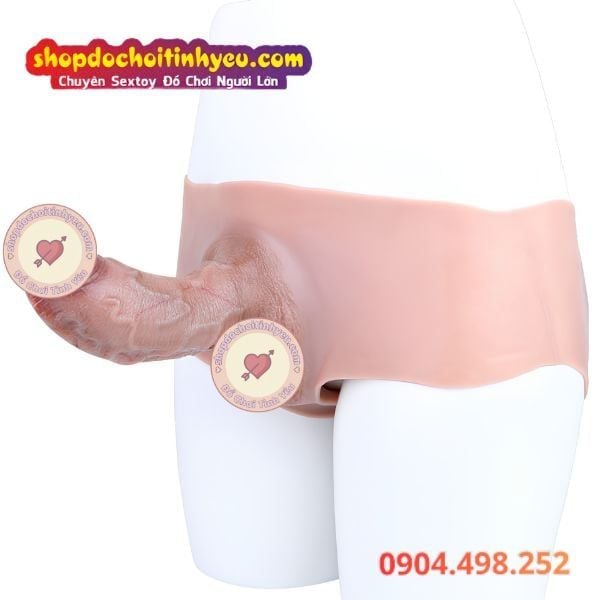 Dương Vật Giả Rỗng Ruột Thân To Có Gân Liền Quần Silicon