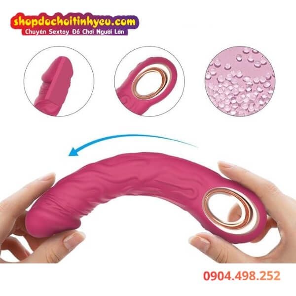 Dương Vật Giả Rung AV Tự Động 10 Chế Độ Có Gân Nổi To Đê Mê