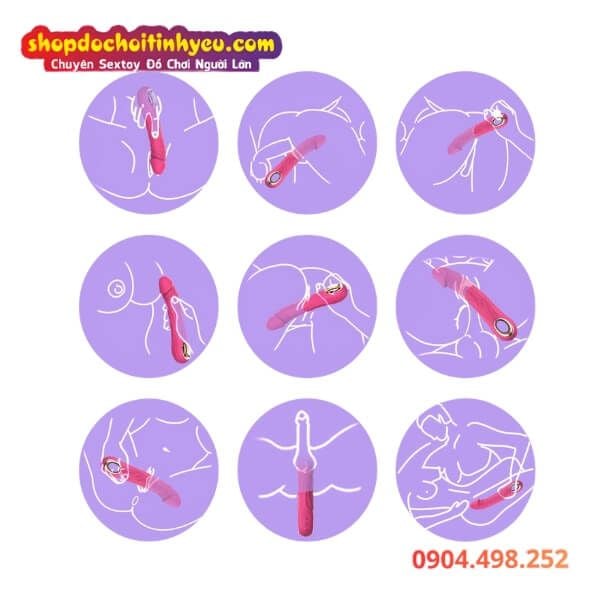 Dương Vật Giả Rung AV Tự Động 10 Chế Độ Có Gân Nổi To Đê Mê