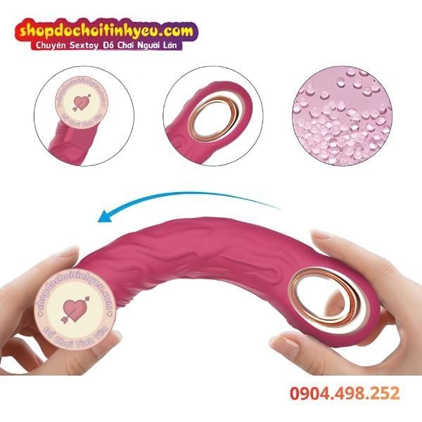Dương Vật Giả Rung AV Tự Động 10 Chế Độ Có Gân Nổi To Đê Mê