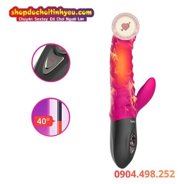 Dương Vật Giả Rung Cầm Tay Sưởi Ấm Nhiệt Có Đầu Tai Thỏ LETEN