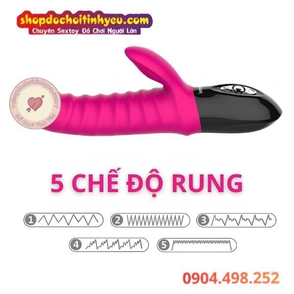 Dương Vật Giả Rung Cầm Tay Sưởi Ấm Nhiệt Có Đầu Tai Thỏ LETEN