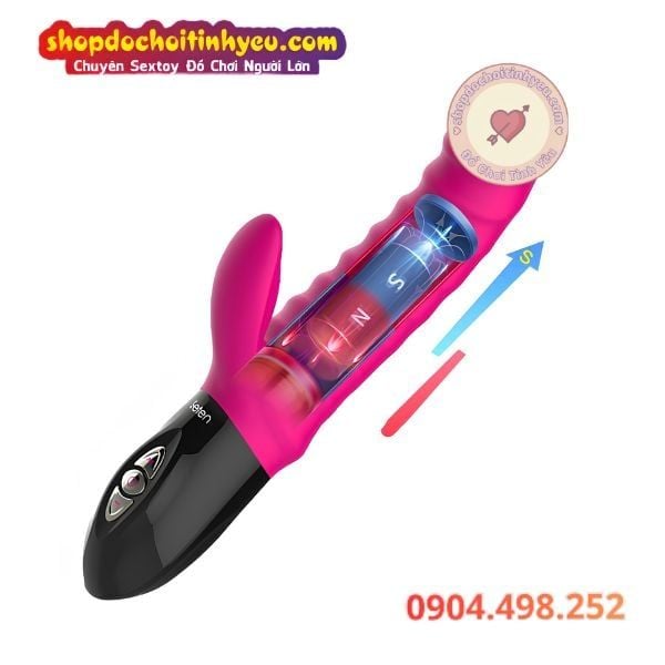 Dương Vật Giả Rung Cầm Tay Sưởi Ấm Nhiệt Có Đầu Tai Thỏ LETEN