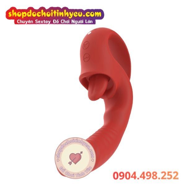Dương Vật Giả Rung Đa Chế Độ Kèm Đầu Lưỡi Liếm Hột Le Âm Đạo