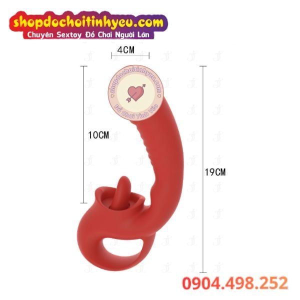 Dương Vật Giả Rung Đa Chế Độ Kèm Đầu Lưỡi Liếm Hột Le Âm Đạo