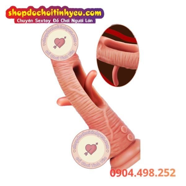 Dương Vật Giả Rung Làm Ấm Tích Hợp Que Đập Điều Khiển Từ Xa