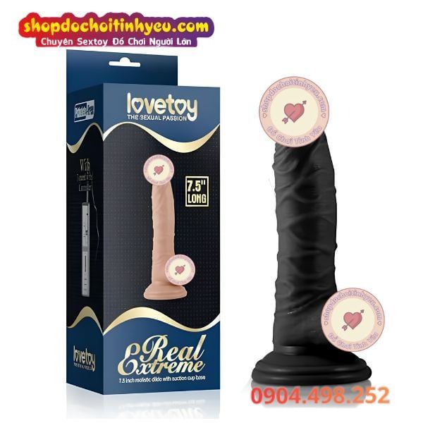 Dương vật giả rung mạnh nguồn 4 pin AA hít tường 7.5 inch