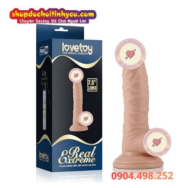 Dương vật giả rung mạnh nguồn 4 pin AA hít tường 7.5 inch