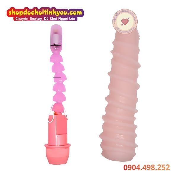 Dương Vật Giả Rung Thiết Kế Xoắn Ốc Có Thể Uốn Cong BAILE