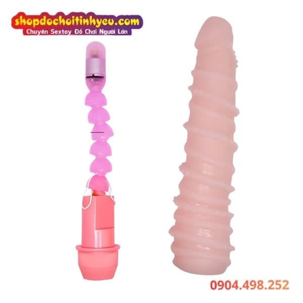 Dương Vật Giả Rung Thiết Kế Xoắn Ốc Có Thể Uốn Cong BAILE