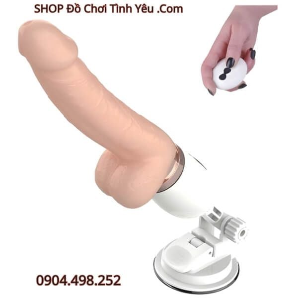 Dương Vật Giả Rung Thụt Kèm Giá Đỡ Có Điều Khiển CYCLONE FIRE