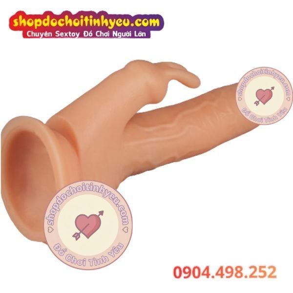 Dương Vật Giả Rung Thụt Làm Ấm Kèm Tai Thỏ Điều Khiển Remote