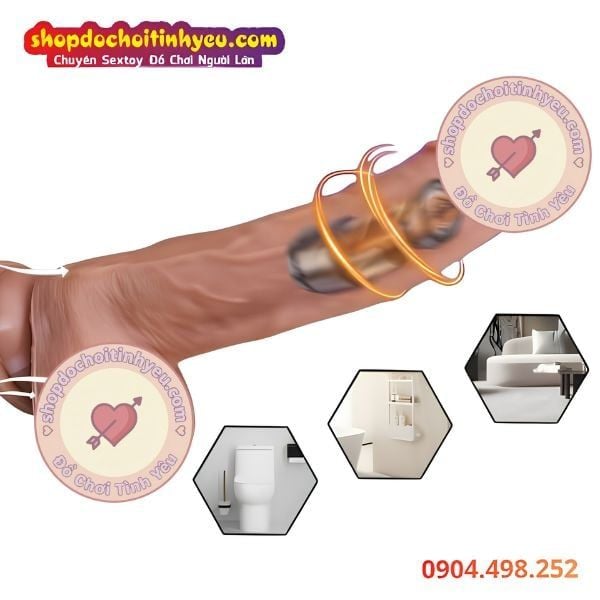 Dương Vật Giả Rung Thụt Tạo Nhiệt Điều Khiển Từ Xa Qua APP
