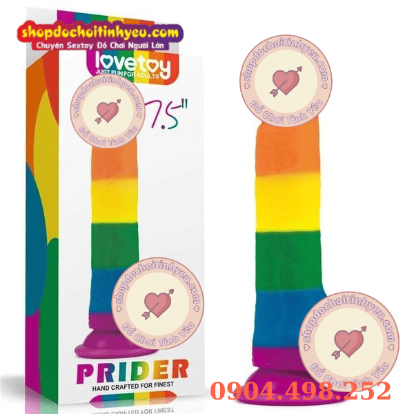Dương vật giả silicon màu sắc cầu vồng siêu mềm Lovetoy