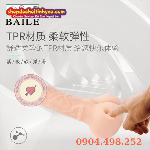 Dương vật giả kèm hậu môn TPE mềm mại chân thật
