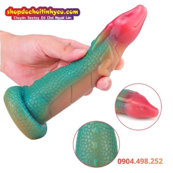 Dương Vật Giả Thiết Kế Hình Kỳ Nhông Có Vảy Nổi Ma Sát Tê Tái