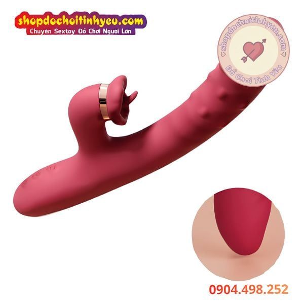 Dương Vật Giả Thụt Mạnh Có Bi Nổi Kèm Đầu Lưỡi Liếm R420