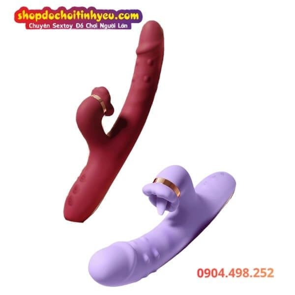 Dương Vật Giả Thụt Mạnh Có Bi Nổi Kèm Đầu Lưỡi Liếm R420