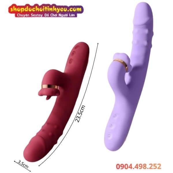 Dương Vật Giả Thụt Mạnh Có Bi Nổi Kèm Đầu Lưỡi Liếm R420