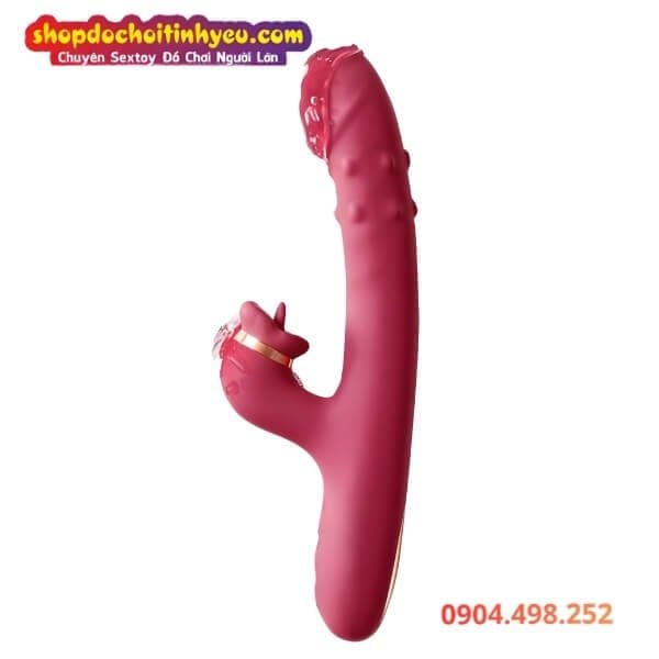 Dương Vật Giả Thụt Mạnh Có Bi Nổi Kèm Đầu Lưỡi Liếm R420