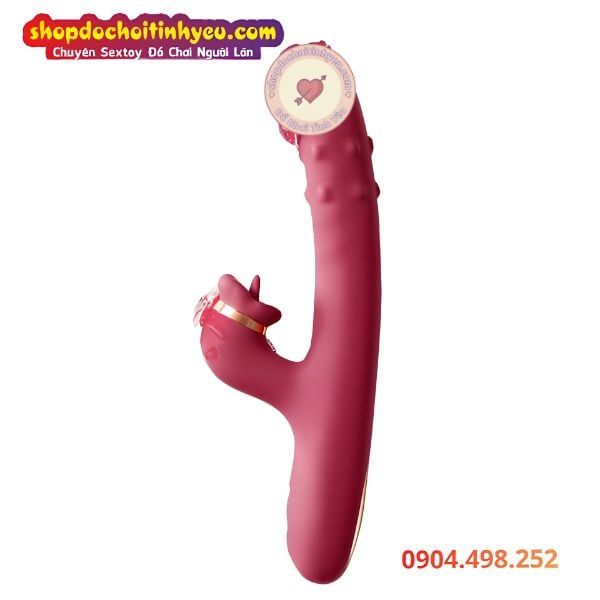 Dương Vật Giả Thụt Mạnh Có Bi Nổi Kèm Đầu Lưỡi Liếm R420