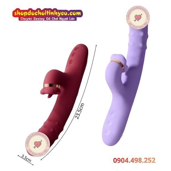 Dương Vật Giả Thụt Mạnh Có Bi Nổi Kèm Đầu Lưỡi Liếm R420