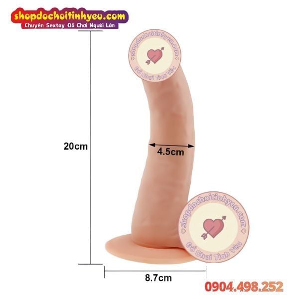 Dương Vật Giả To Cong Đế Hít Kèm Bìu Mềm THE ULTRA SOFT DUDE