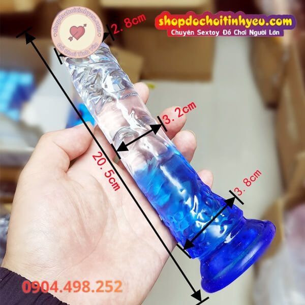Dương vật giả TPE trong suốt màu sắc đẹp hít tường giá rẻ