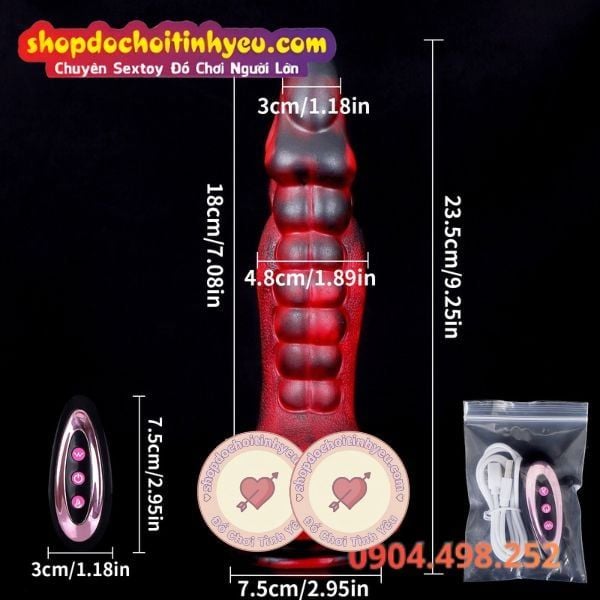 Dương Vật Quái Vật Rồng Giả Rung Thụt Ngoáy Tích Hợp Sưởi Ấm