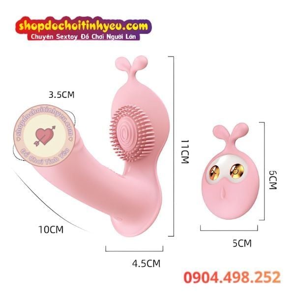 Dương vật giả tỏa nhiệt tai thỏ Lilo đeo mặc điều khiển từ xa