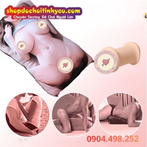 Gối Nhung In Hình Gái Xinh 2 Mặt Kèm Lỗ Nhét Âm Đạo Thủ Dâm