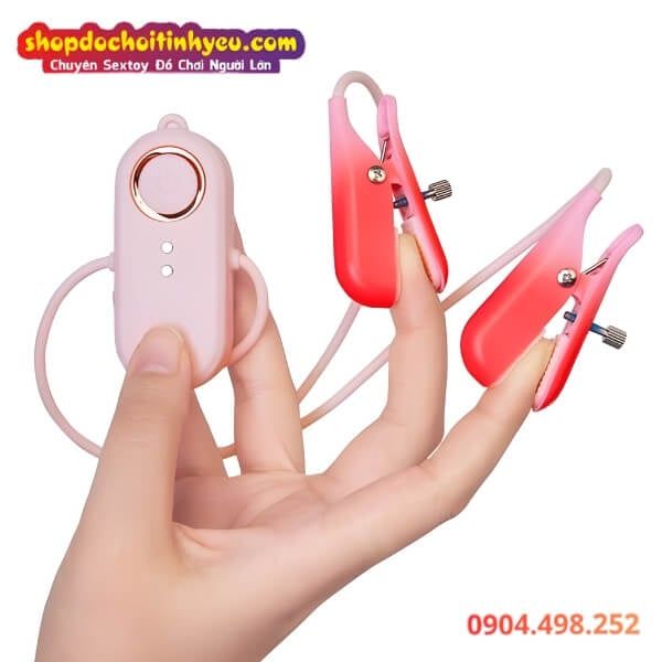 Kẹp Núm Vú Rung Đa Chế Độ Cực Mạnh Có Điều Khiển Không Dây