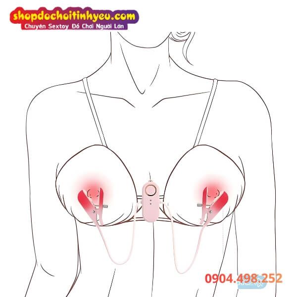 Kẹp Núm Vú Rung Đa Chế Độ Cực Mạnh Có Điều Khiển Không Dây