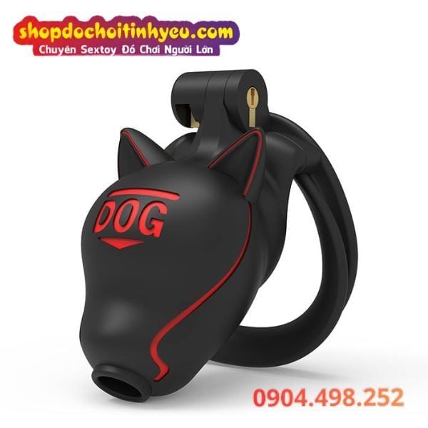 Khóa Dương Vật Thiết Kế Đầu Chó Kèm 4 Vòng Khóa Đa Kích Thước