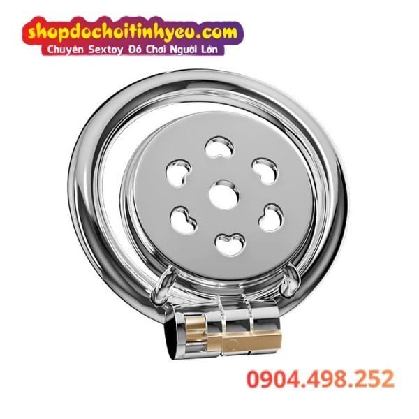 Khóa Trinh Tiết Dương Vật Kim Loại Dạng Nắp Phẳng Lỗ Trái Tim