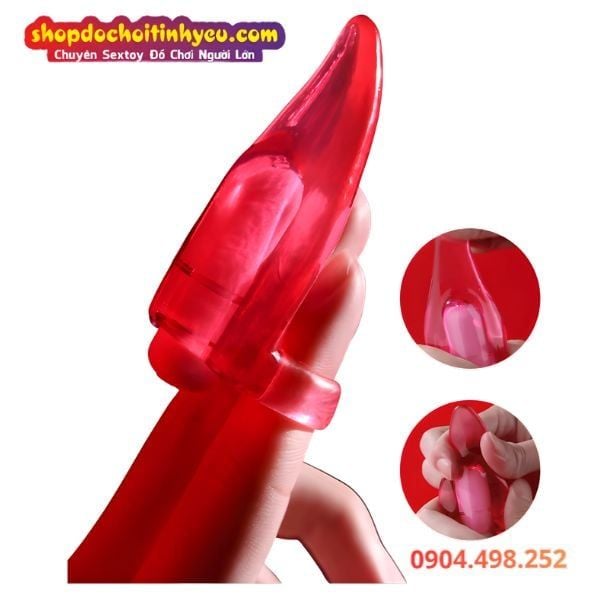 Lưỡi Đeo Ngón Tay Rung Liếm Kích Thích Đa Điểm Nhạy Cảm