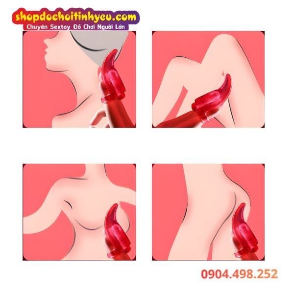 Lưỡi Đeo Ngón Tay Rung Liếm Kích Thích Đa Điểm Nhạy Cảm