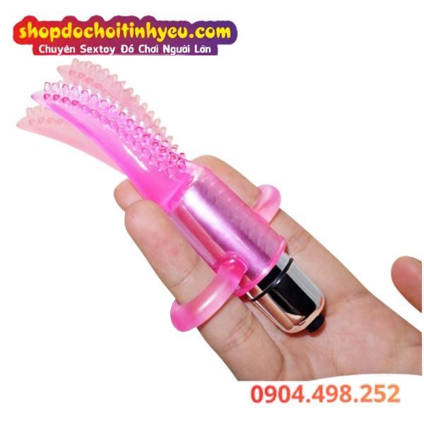 Lưỡi Rung Mini Đeo Ngón Tay Có Nhiều Hạt Gai Nổi Kích Thích