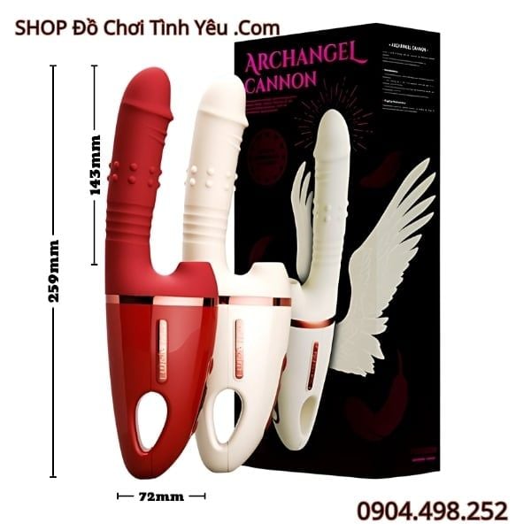 Máy Dương Vật Giả Bi Nổi Rung Thụt Kèm Đầu Hút Điều Khiển App