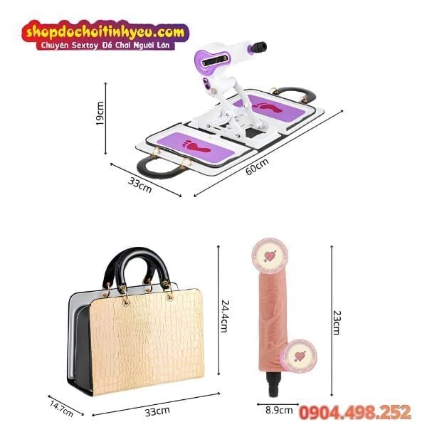 Máy Dương Vật X8 Rung Thụt Tự Động Tháo Lắp Dạng Túi Xách