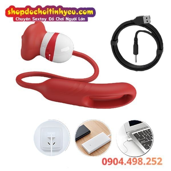 Máy Lưỡi Liếm Dây Kèm Đầu Que Rung Có Thanh Vỗ Đập ALYSS