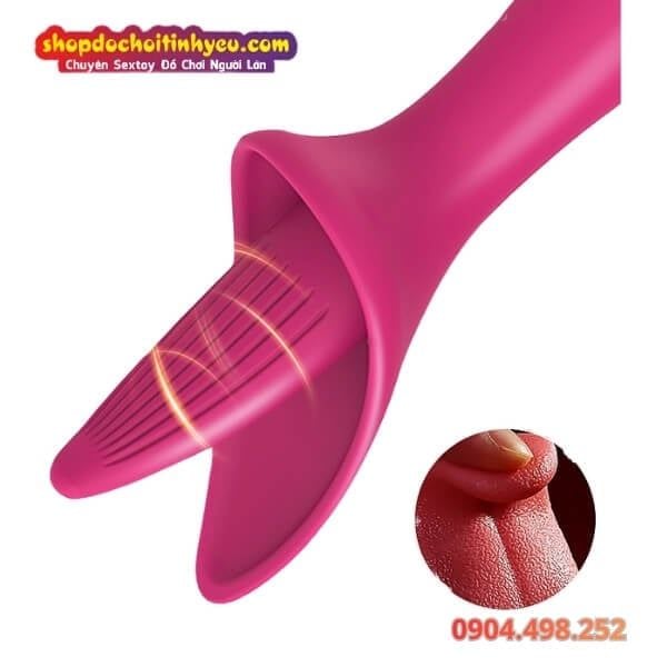 Máy Lưỡi Rung Liếm Thủ Dâm Kích Thích Âm Đạo Núm Vú Cho Nữ
